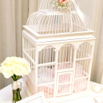 White wooden birdcage